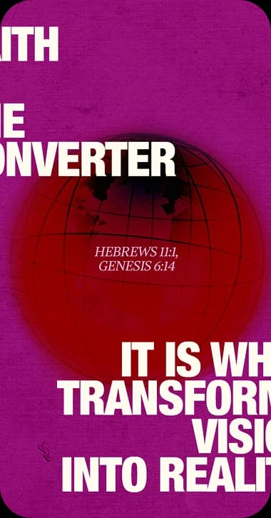 Church website with bold transformational typography on mobile