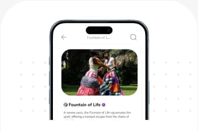 A church website shown on a phone